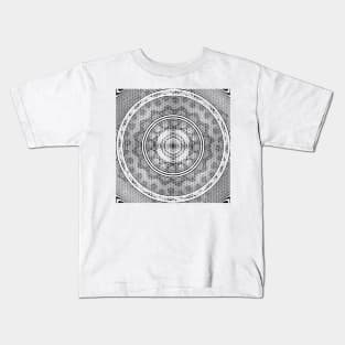 Abstract Op Art Quasi Crystal Vintage Waves Mandala Kids T-Shirt